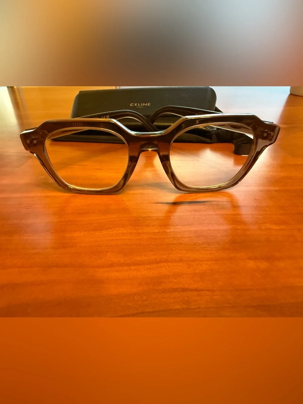 Celine Taupe Square Acetate Glasses cl50128i
